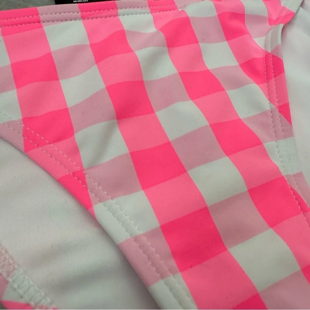 Women’s Cotton On Body High Side Brazilian Seam Bikini Bottom Checkered Swimsuit - Picture 4 of 14